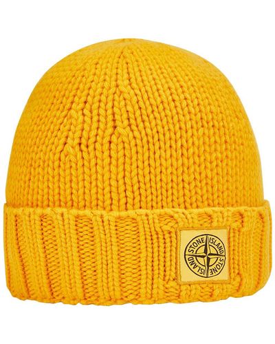 Stone Island Hat Virgin Wool - Yellow