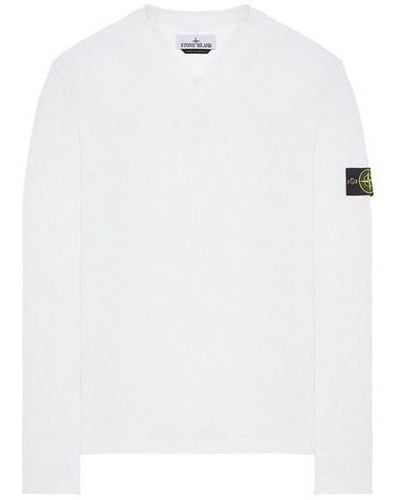 Stone Island Sweater Cotton, Elastane - White