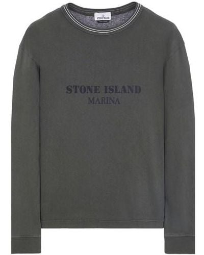 Stone Island Langärmliges shirt baumwolle - Grau