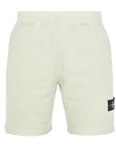 Stone Island Fleece Bermuda Shorts Cotton - Natural