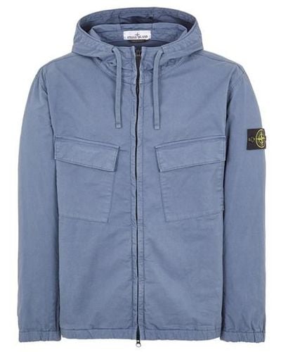 Stone Island Lightweight Jacket Cotton, Elastane - Blue