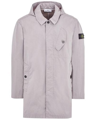 Stone Island Lange jacke baumwolle - Grau