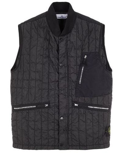 Stone Island Gilet poliammide, spalmato poliuretano - Nero