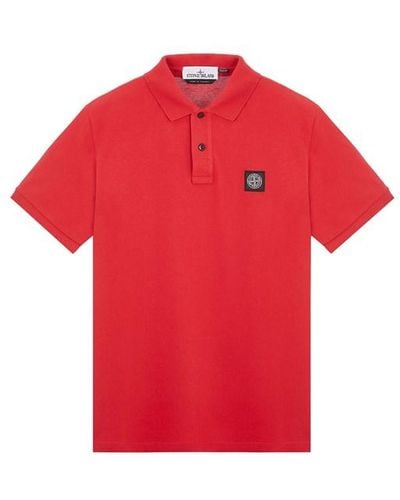 Stone Island Polo Shirt Cotton, Elastane - Red