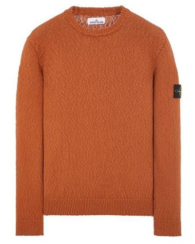 Stone Island Sweater baumwolle, leinen - Orange