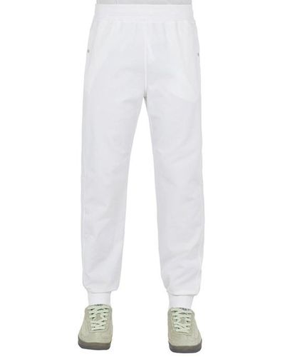 Stone Island Fleece Pants Cotton, Elastane - White