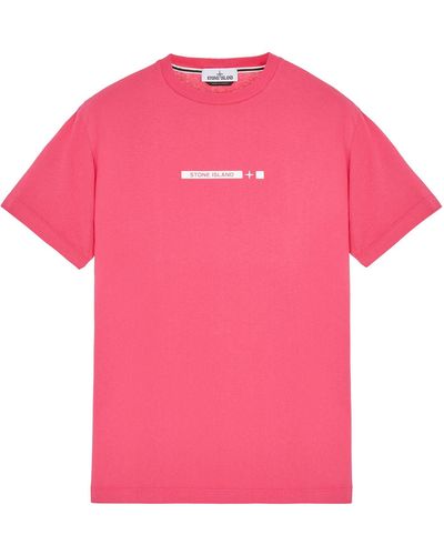 Stone Island 2NS82 JERSEY DI COTONE STAMPA 'MICRO GRAPHICS ONE' - Rosa