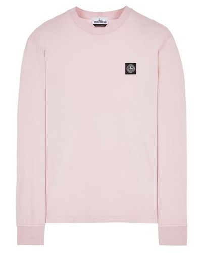 Stone Island Langärmliges shirt baumwolle - Pink