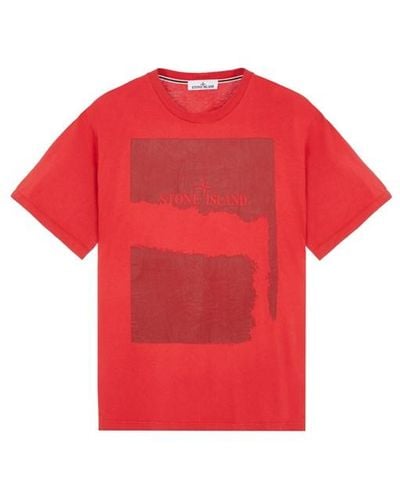 Stone Island Short Sleeve T-shirt Cotton - Red