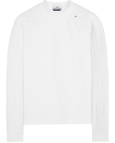Stone Island Sweatshirt baumwolle, elastan - Weiß