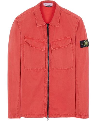 Stone Island Over Shirt Cotton - Red