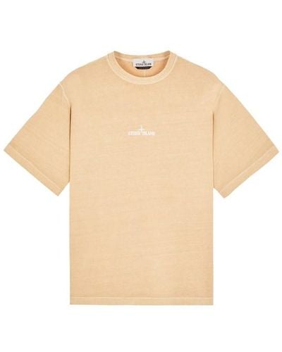 Stone Island Short Sleeve T-shirt Cotton - Natural