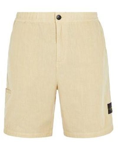 Stone Island Bermuda Shorts Linen, Polyamide - Natural