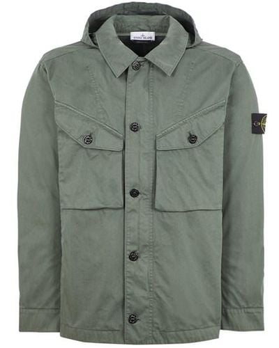 Stone Island Lightweight Jacket Cotton - Green