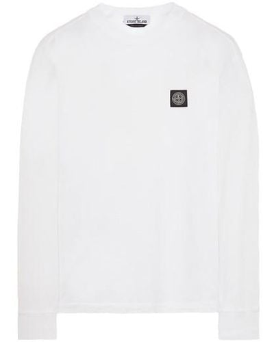 Stone Island T-shirt a maniche lunghe cotone - Bianco