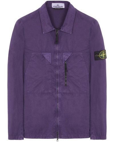 Stone island lilac best sale overshirt
