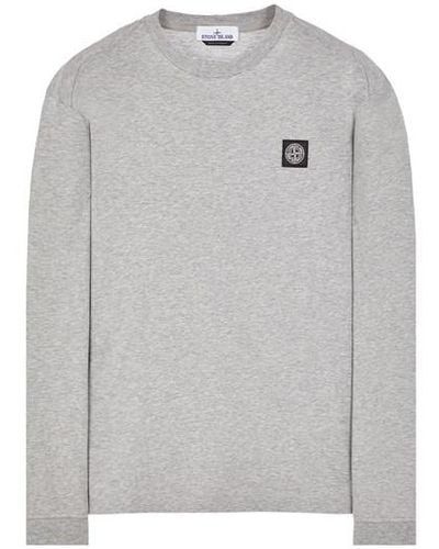 Stone Island Long Sleeve T-shirt Cotton - Gray