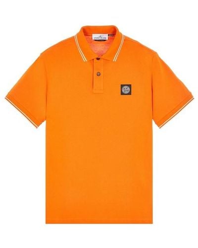 Stone Island Polo Shirt Cotton, Elastane - Orange