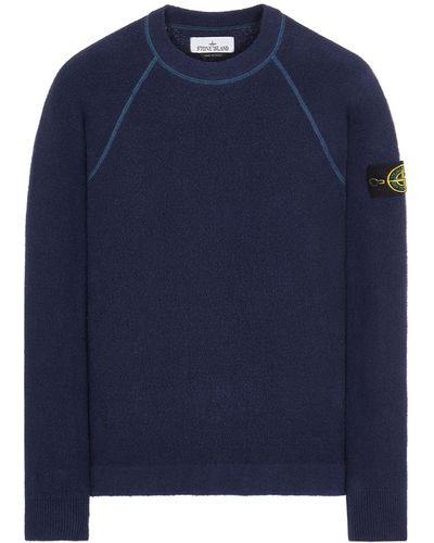 Stone Island Sweater baumwolle, polyamid, elastan - Blau