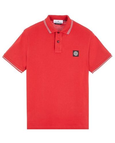 Stone Island Polo Shirt Cotton, Elastane - Red