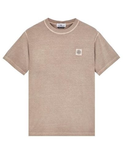 Stone Island Short Sleeve T-shirt Cotton - Natural