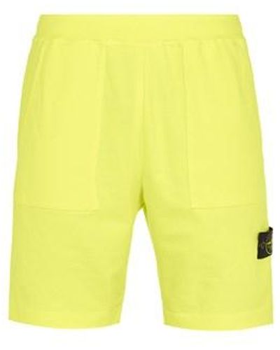 Stone Island Fleece Bermuda Shorts Cotton - Yellow