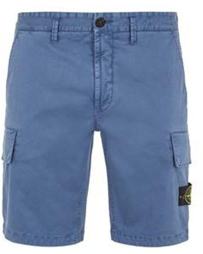Stone Island Bermuda Shorts Cotton, Elastane - Blue