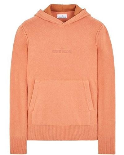 Stone Island Sweater baumwolle, polyamid, elastan - Orange