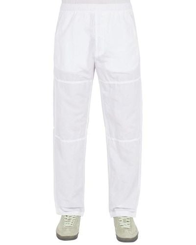 Stone Island Pantalons coton, lin - Blanc