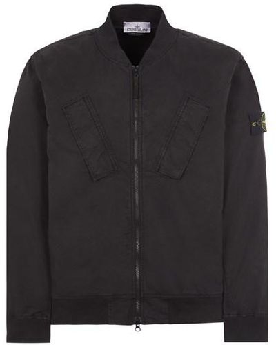 Stone Island Lightweight Jacket Cotton, Elastane - Black