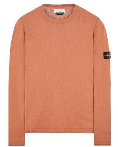 Stone Island Sweater baumwolle, polyamid - Orange