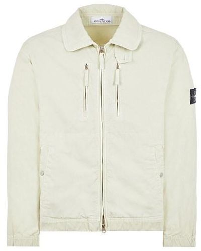 Stone Island Lightweight Jacket Cotton, Lyocell - White