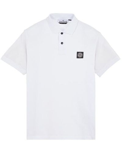 Stone Island Polo Shirt Cotton, Elastane - White
