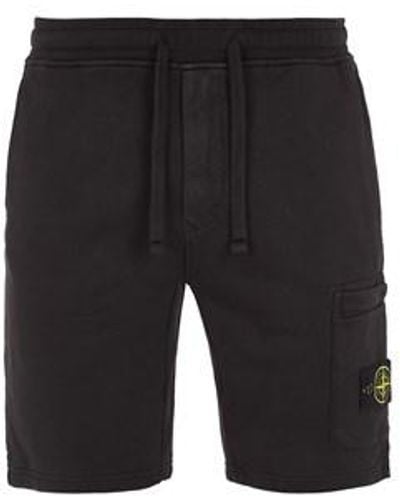 Stone Island Fleece Bermuda Shorts Cotton - Black
