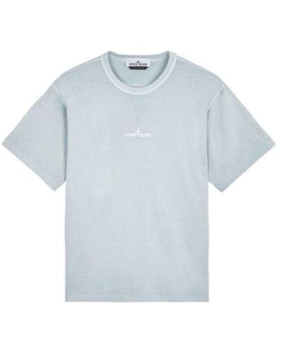 Stone Island Short Sleeve T-shirt Cotton - Blue