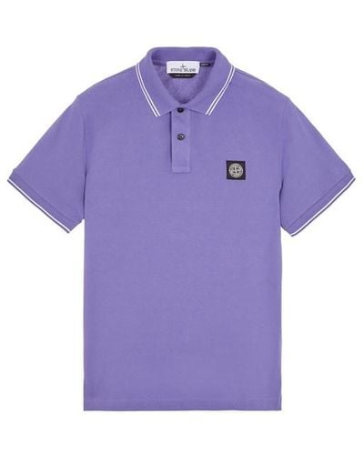 Stone Island Polo Shirt Cotton, Elastane - Purple