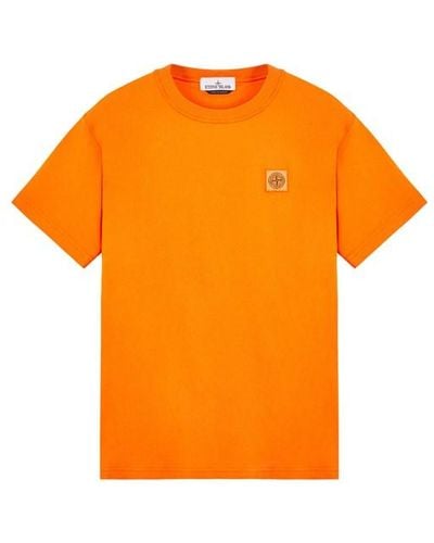 Stone Island Short Sleeve T-shirt Cotton - Orange