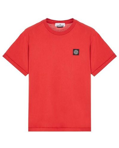 Stone Island Short Sleeve T-shirt Cotton - Red