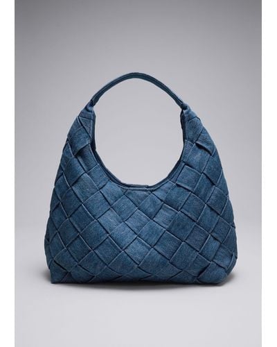 & Other Stories Braided Denim Tote - Blue