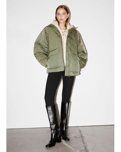 & Other Stories Diamond-quilted Jacket - Green