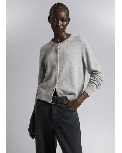 & Other Stories Slim Cashmere Cardigan - Gray