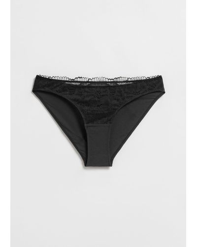& Other Stories Poppy Lace Briefs - Black