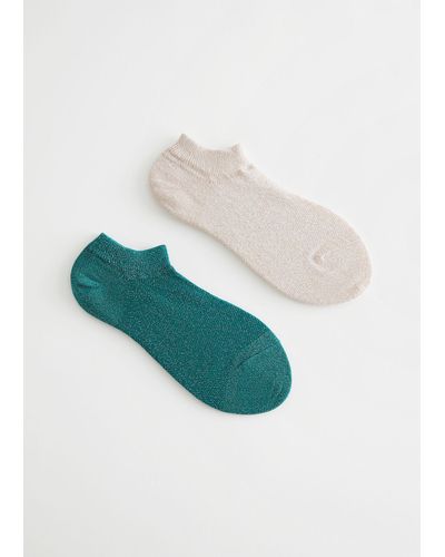 & Other Stories 2-pack Glitter Ankle Socks - Blue