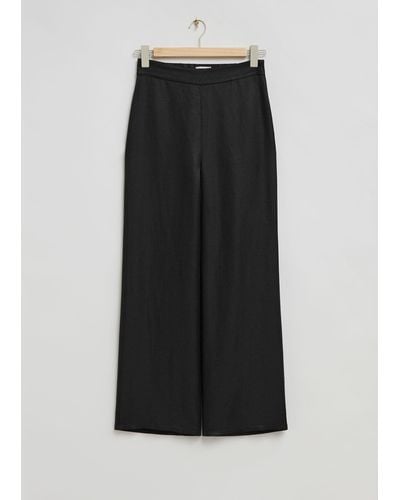 & Other Stories High Waist Wide-leg Trousers - White