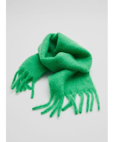 & Other Stories Large Mohair-blend Scarf - Green