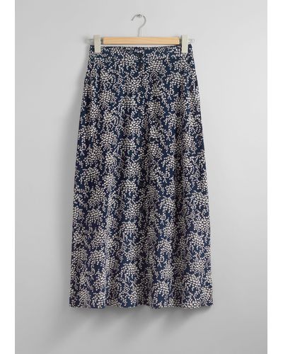 & Other Stories Buttoned A-line Midi Skirt - Grey