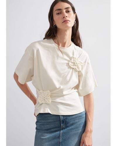 & Other Stories Floral-appliqué T-shirt - White