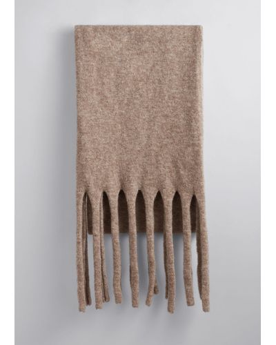 & Other Stories Oversized Wool-blend Scarf - Brown
