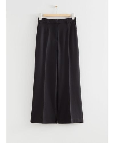 & Other Stories Press Crease Flared Pants - Black