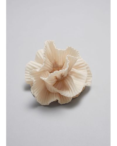 & Other Stories Pleated Hair Scrunchie - Natural